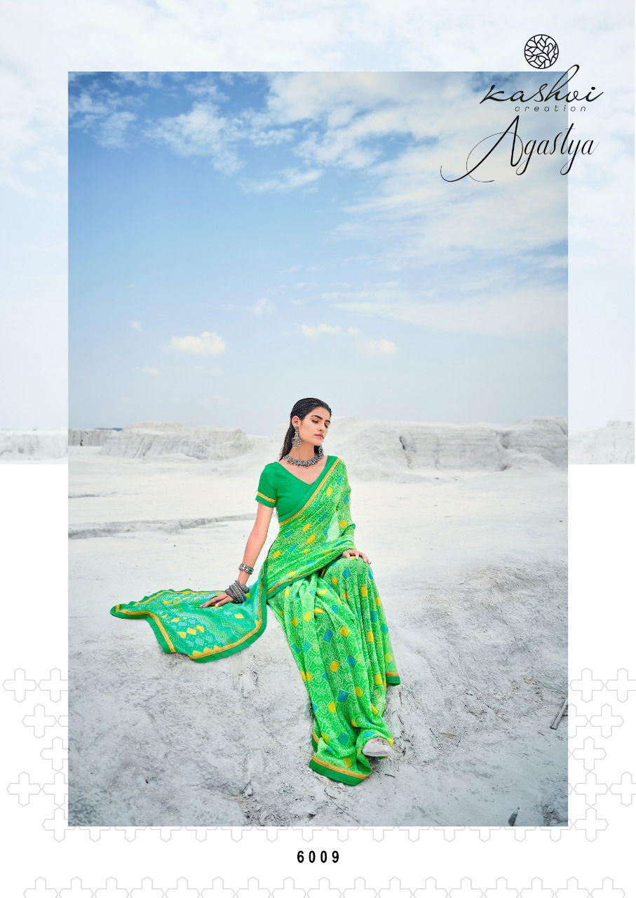  Kashvi Agastya Silk Latest Designer Casual Wear Georgette With Fancy Less Printed Saree Collection